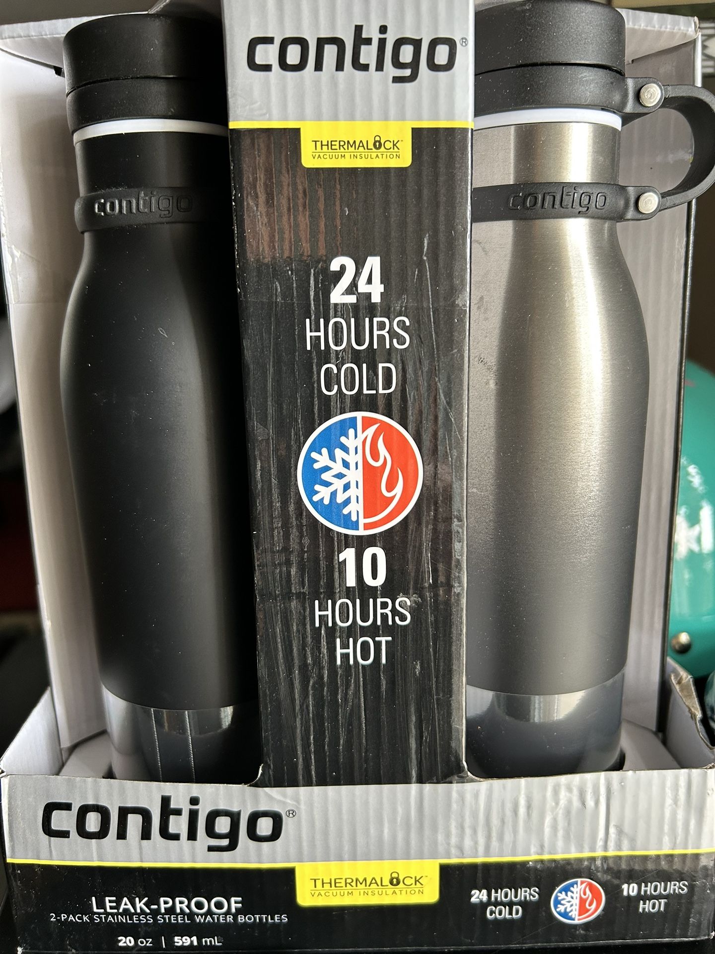New 2-Pack Stainless Steel Water or Coffee Bottles 20 oz