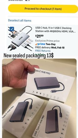 USB C Hub, 11 in 1 USB C Docking Station with 4K@60Hz HDMI, VGA, RJ45, 2 USB 3.0, 2 USB 2.0, SD/TF Card Reader, 100W PD, USB C to HDMI Adapter, USB C 
