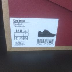 Knu Skool  Vans Men's 13 Black Shoes 