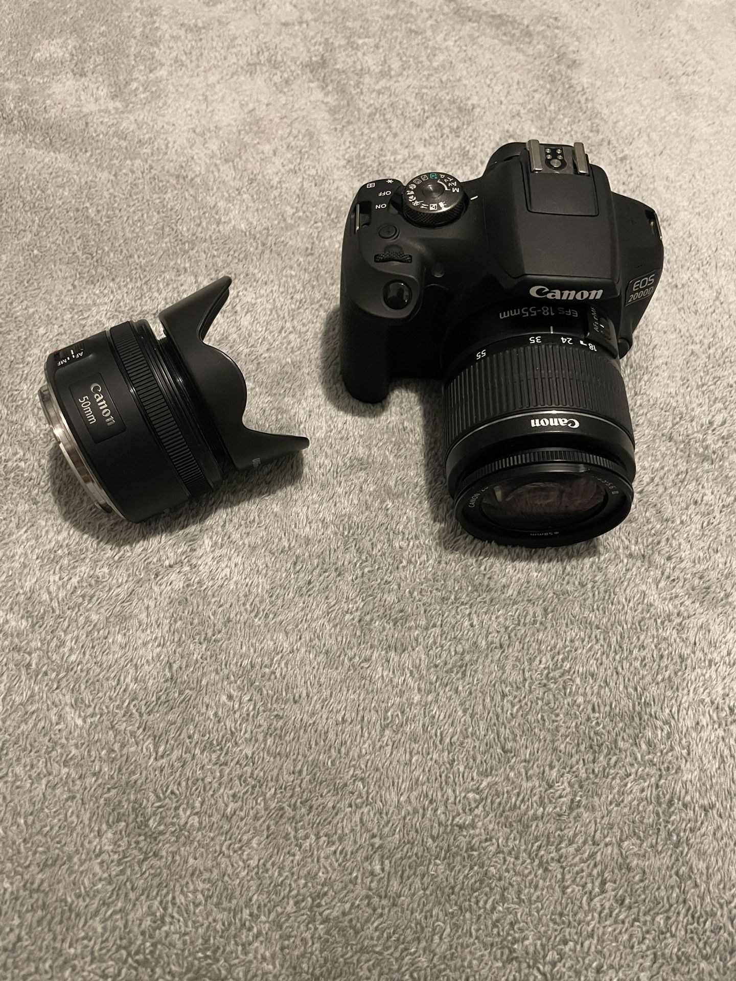 canon 2000d and 50mm lens 