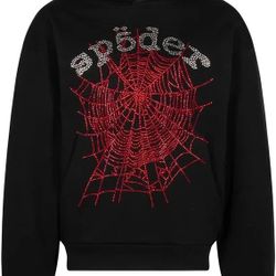Sp5der Rhinestone Hoodie V2 Size Medium