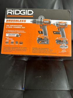 Ridgid 2-Tool Combo Kit w/ (2) Batteries, Charger, Bag