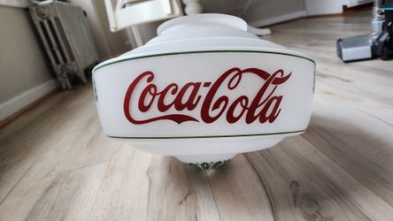 Vintage 1930s Coca-Cola milk glass light shade or globe