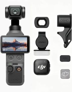 DJI Osmo Pocket 4 Creator Combo 6K Gimbal Camera with Wide-Angle Lens, DJI Mic 3, Battery Handle, Tripod for Vlog