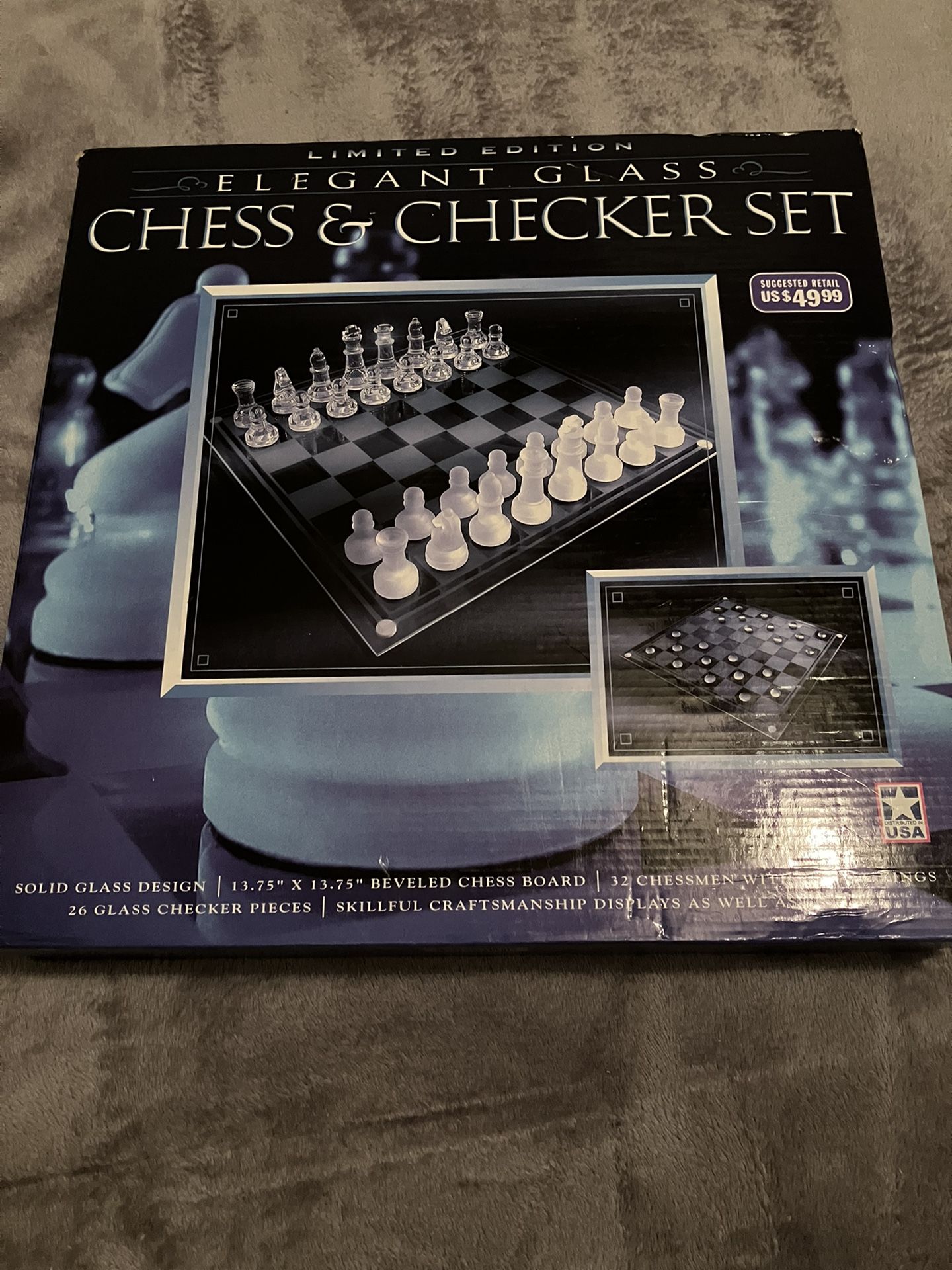 Glass Chess And Checkers Set