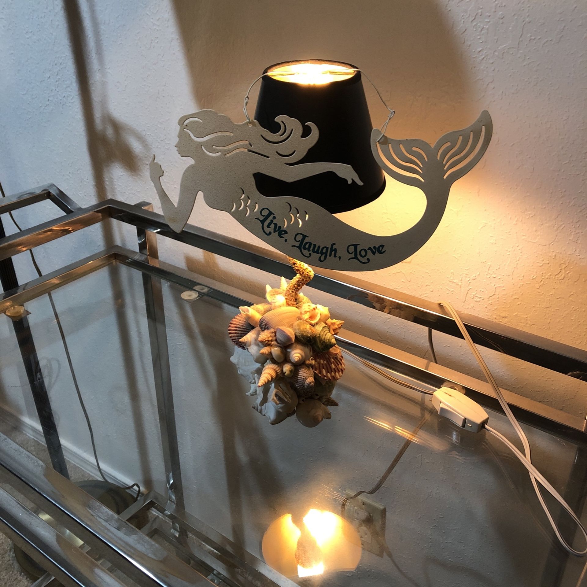 Desk lamp seashell mermaid