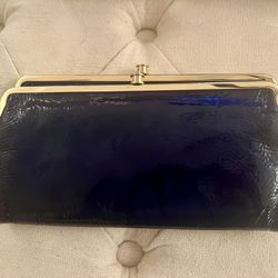 Navy Blue Patent Leather HOBO Wallet 