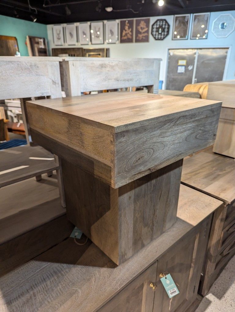 Square Wooden End Table