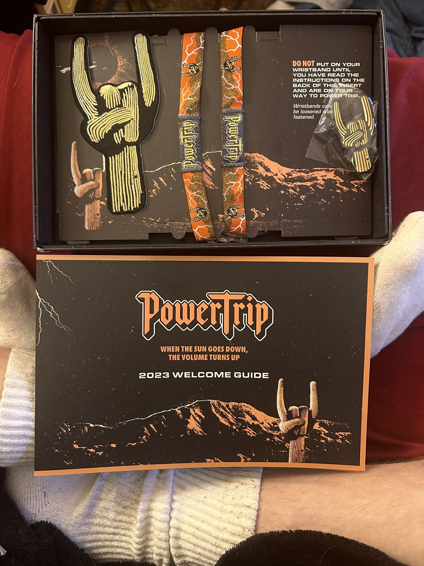 Two Power Trip 2023 GA Wristbands and Car Camping