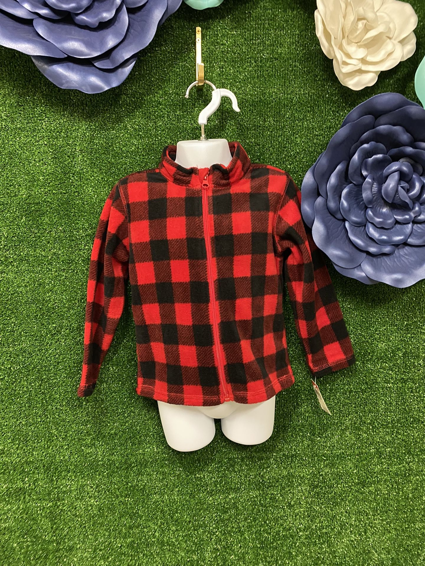 Kmart Red And Black Zip Up Toddler Jacket Size 3T