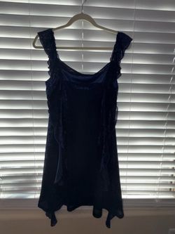 Navy Blue Velvet Dress