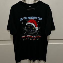 Black Cat Christmas Graphic T-Shirt