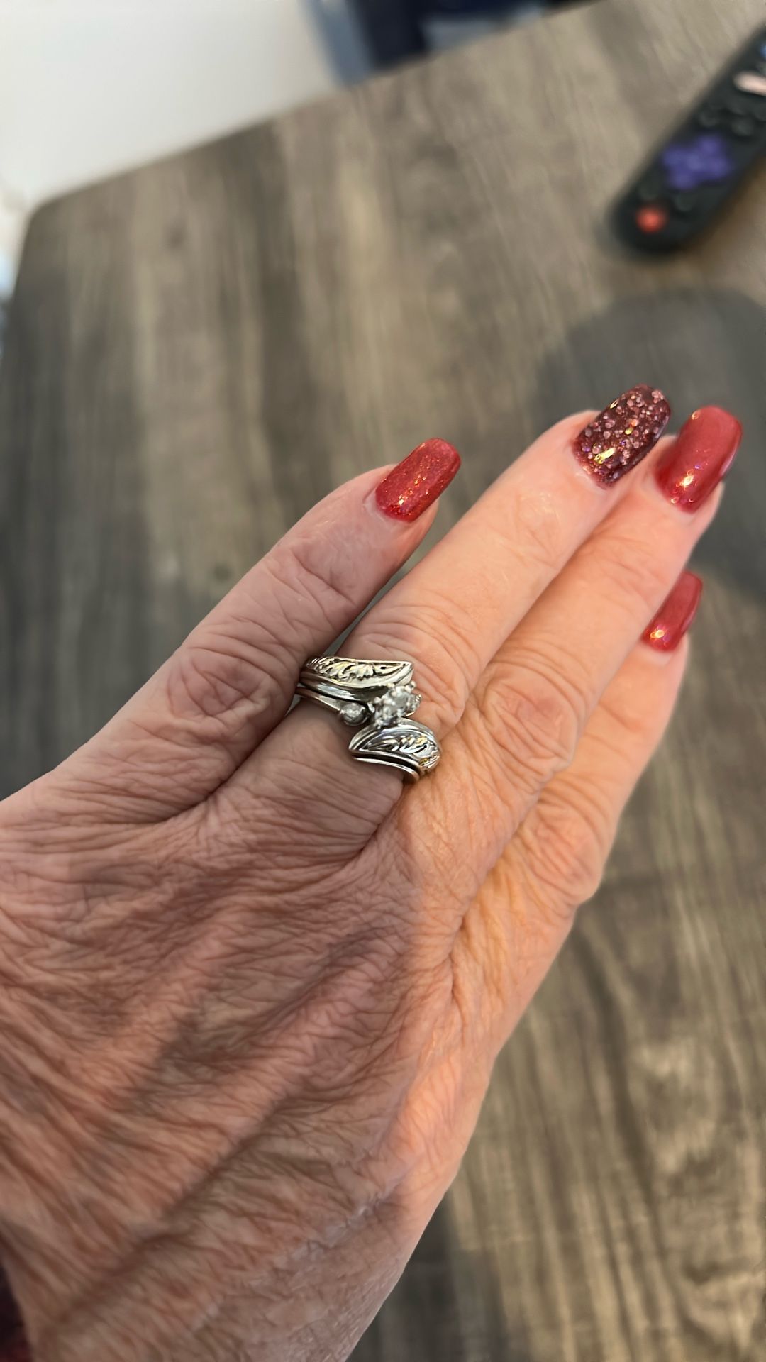 Beautiful Size 5.5 Sterling Silver Wedding Set