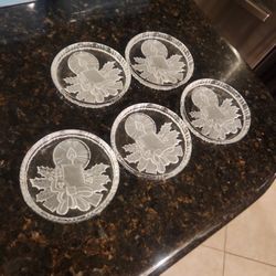 5 Cristal Chritmas Coasters