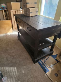 (Birch LN) solid wood kitchen island
