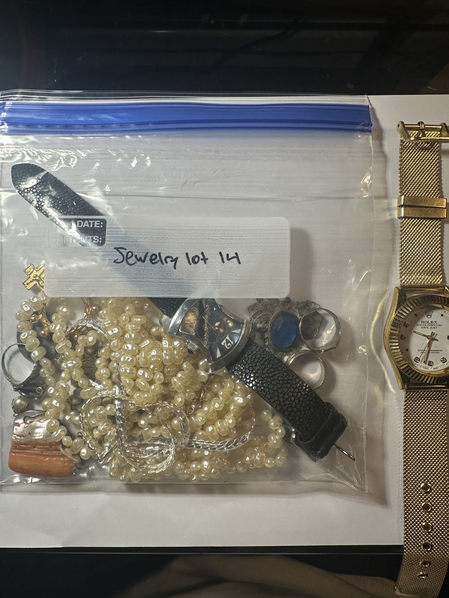 Assorted Jewelry Lot - Watch, Rings, Pearls, Necklaces