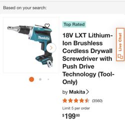 Drywall Screwdriver with Push Drive Technology