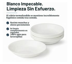 White Ceramic CORELLE  Bowls Set of 6