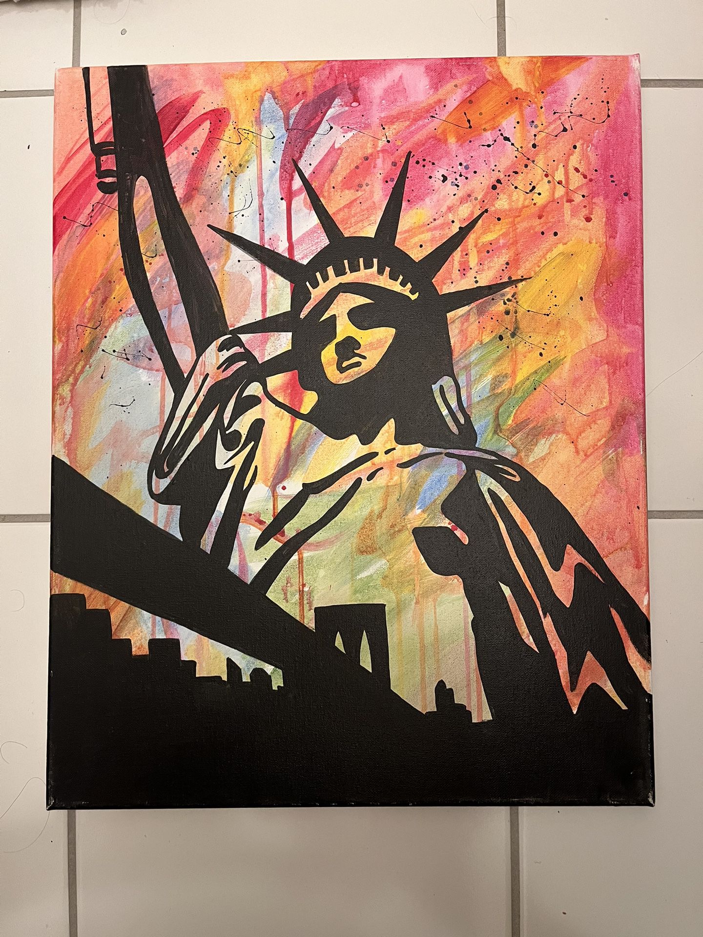 NYC - Statue of Liberty Acrylic Painting Canvas