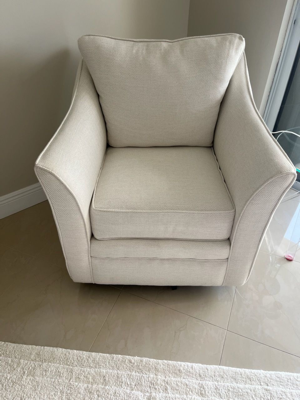 White Swivel Rocking Chair| Glider