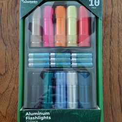 10 Aluminum Flashlights w/Batteries  Thumbnail