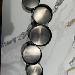 Crate & Barrel Metal Candle Holders Set of 5