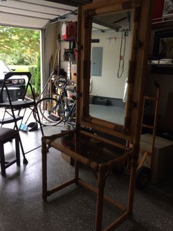 Entry coat rack w/glass shelf/mirror