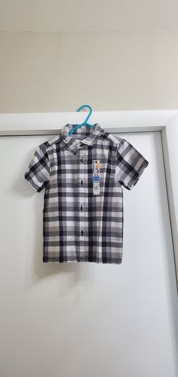 Boys Black And White Plaid Button Up Shirt 👕  3T