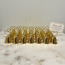 85 Wedding Heart Bells Card Holder Gold