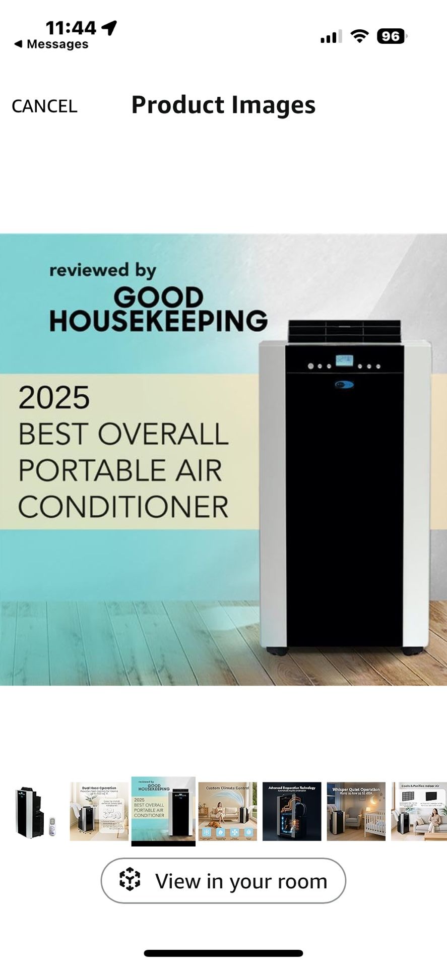 Portable Ac - 9,500 BTU Portable Air Conditioner Cools 500 Sq. Ft. with Dehumidifier, Remote, and Filter in Blackberry Hi