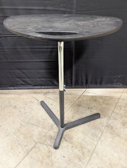 Adjustable Height Portable Black Side Table with Handle
