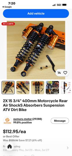Motorcycle gas shocks