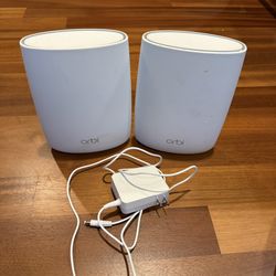  (2) Netgear Orbi RBS50 AC3000 Tri-Band Mesh WiFi Satellites + 1 Power Adapter