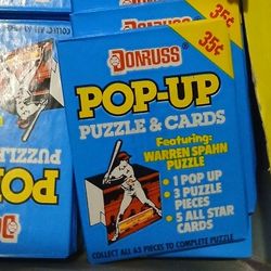 Donruss Puzzle And Popup Cards Late 80s