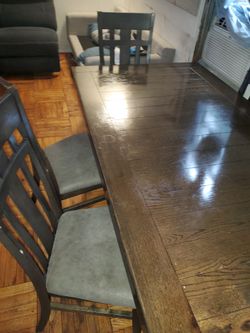 Dark Wood Dining Table with Chairs
