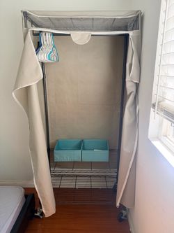 Heavy Duty Commercial Wire Garment Rack / Wardrobe with Cover & Wheels