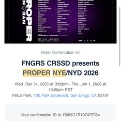 Selling 2 Tickets to Proper New Years Day 1/1/26 $160