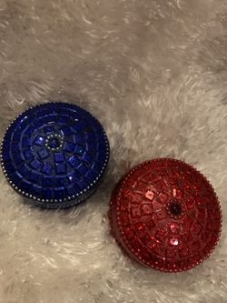 Red and Blue Mini Tin Can