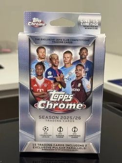 2025/2026 Topps Chrome UEFA Club Competitions Champions Hanger Box SEALED NEW