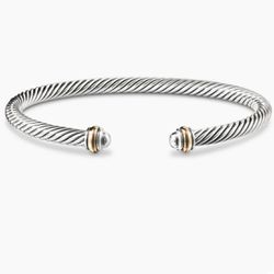 David yurman Classic Cable Bracelet Sterling Silver with 18K Yellow Gold, 4mm