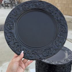 Black 13-inch Charger Plates