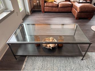Crate & Barrel Glass Coffee Table