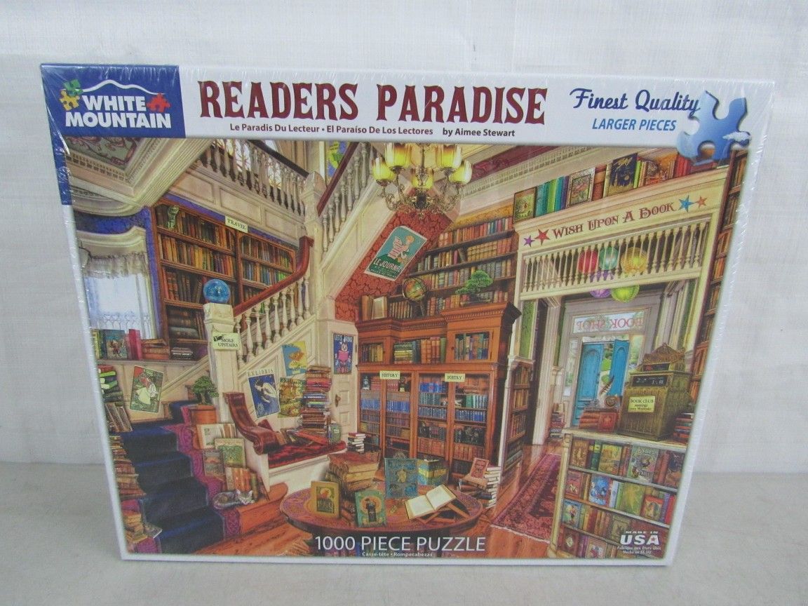 "Readers Paradise" White Mountain 1000 Piece Jigsaw Puzzle New/Sealed