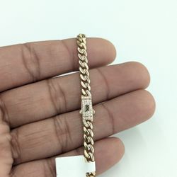 14kt Real Gold Monaco style bracelet 5.1mm 7 Inches 