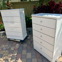 White Chest 5 Drawer Dresser All New !