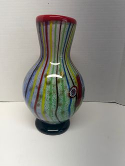 Murano Style Heavy Glass Vase