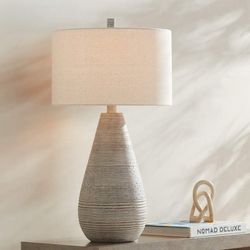 30” High Natural Gray Modern Vase Table Lamp