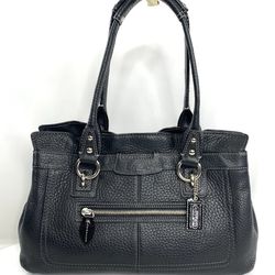 Coach Penelope F14686 Black Pebbled Shoulder Bag