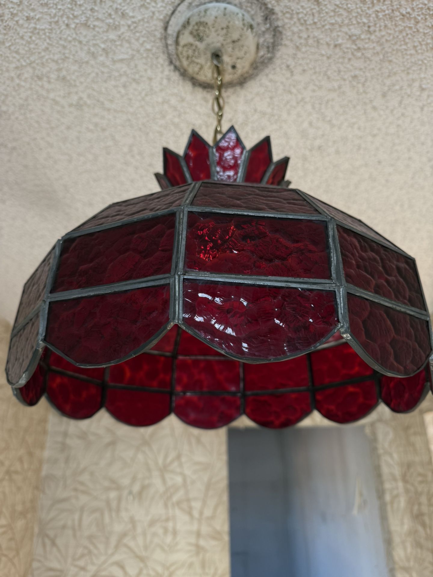 Two vintage Glass Light chandeliers