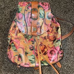 Patricia Nash Leather Floral Backpack 